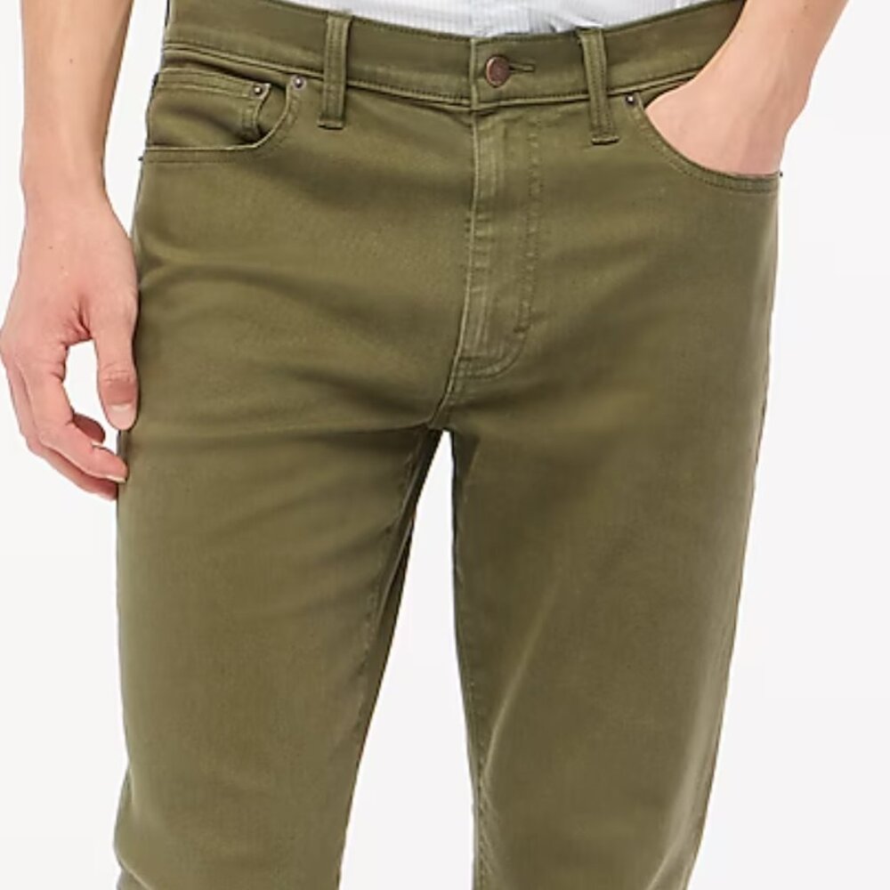 Straight-fit garment-dyed five-pocket pant